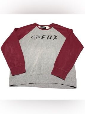 Fox Racing Men’s Medium Pullover Sweatshirt Gray Red